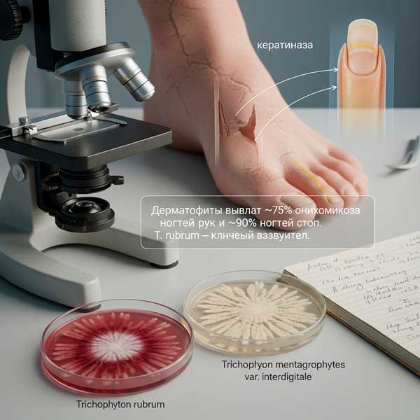Дерматофиты как основные возбудители инфекции
